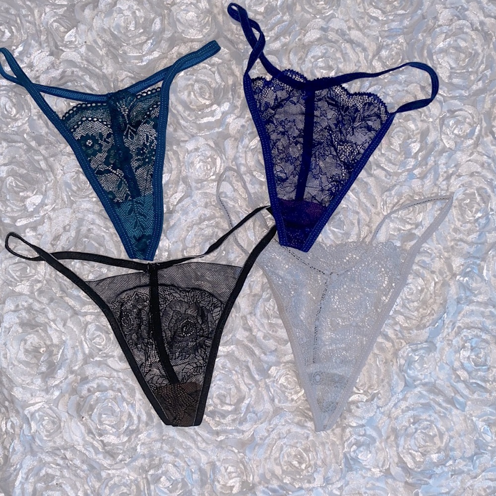 Bundle of 4 new lace g string panties size large